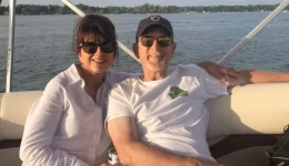 Owner, Pamela, with her husband boating in Colorado