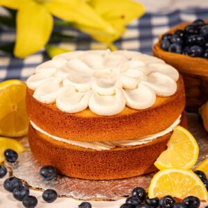 Beaming Blueberry Lemon Friand Cake